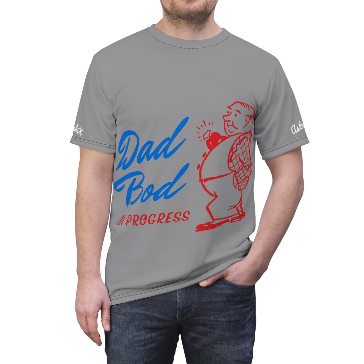 Word Art Collection - Unisex AOP Cut & Sew Tee - Dad Bod