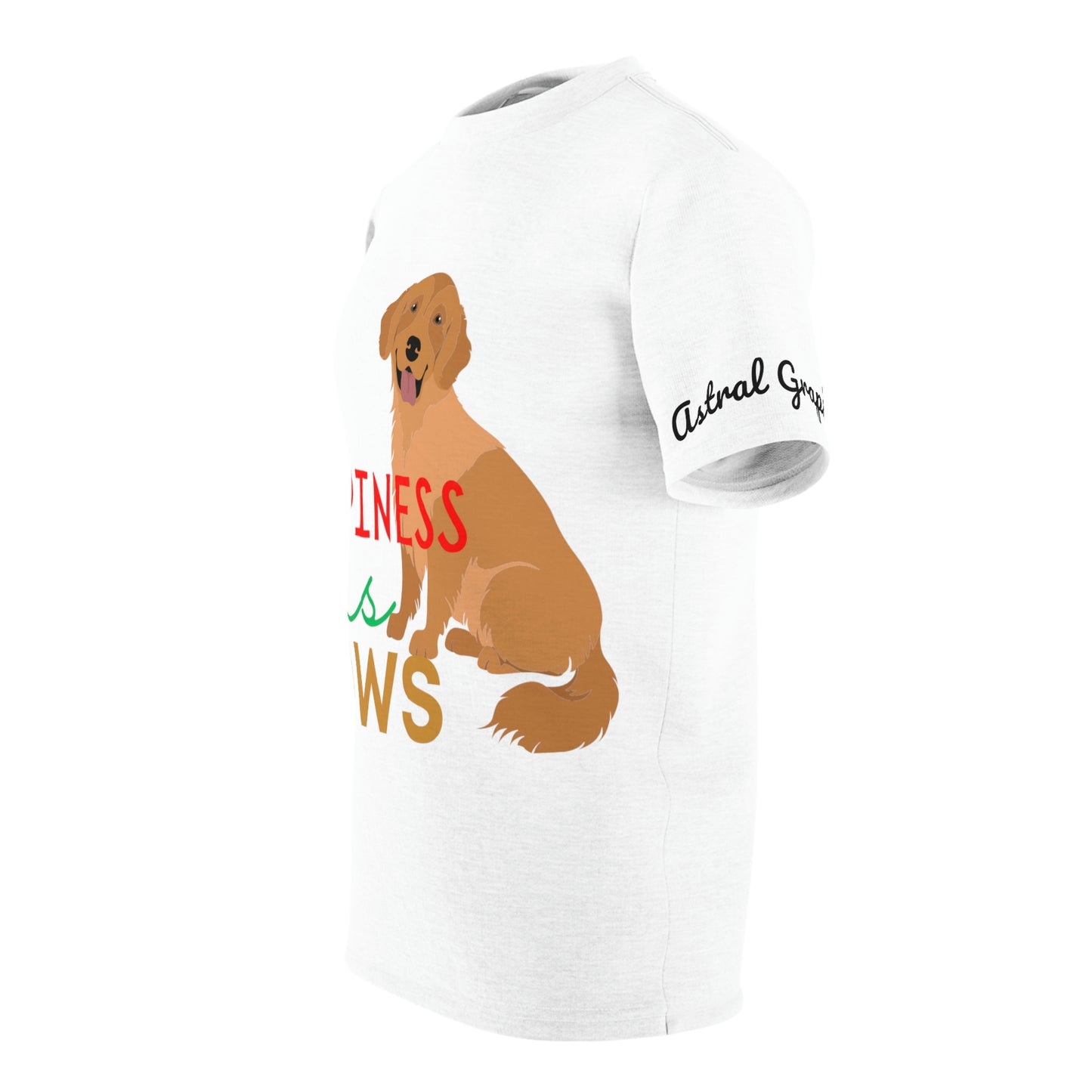 Animal Collection - Unisex AOP Cut & Sew Tee - Has Paws v2 in White