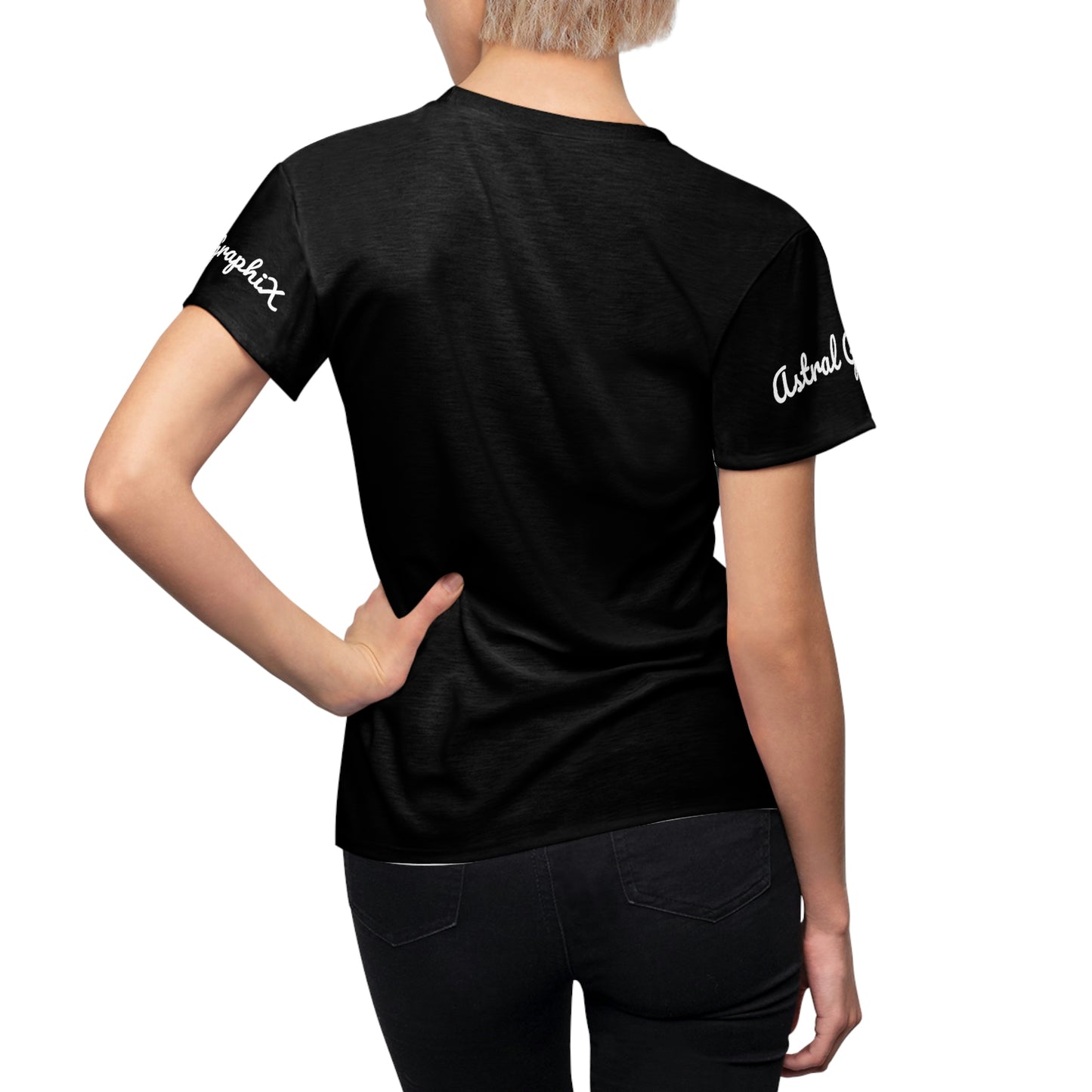 Word Art Collection - Women's Cut & Sew Tee (AOP) - Rise Above in Black