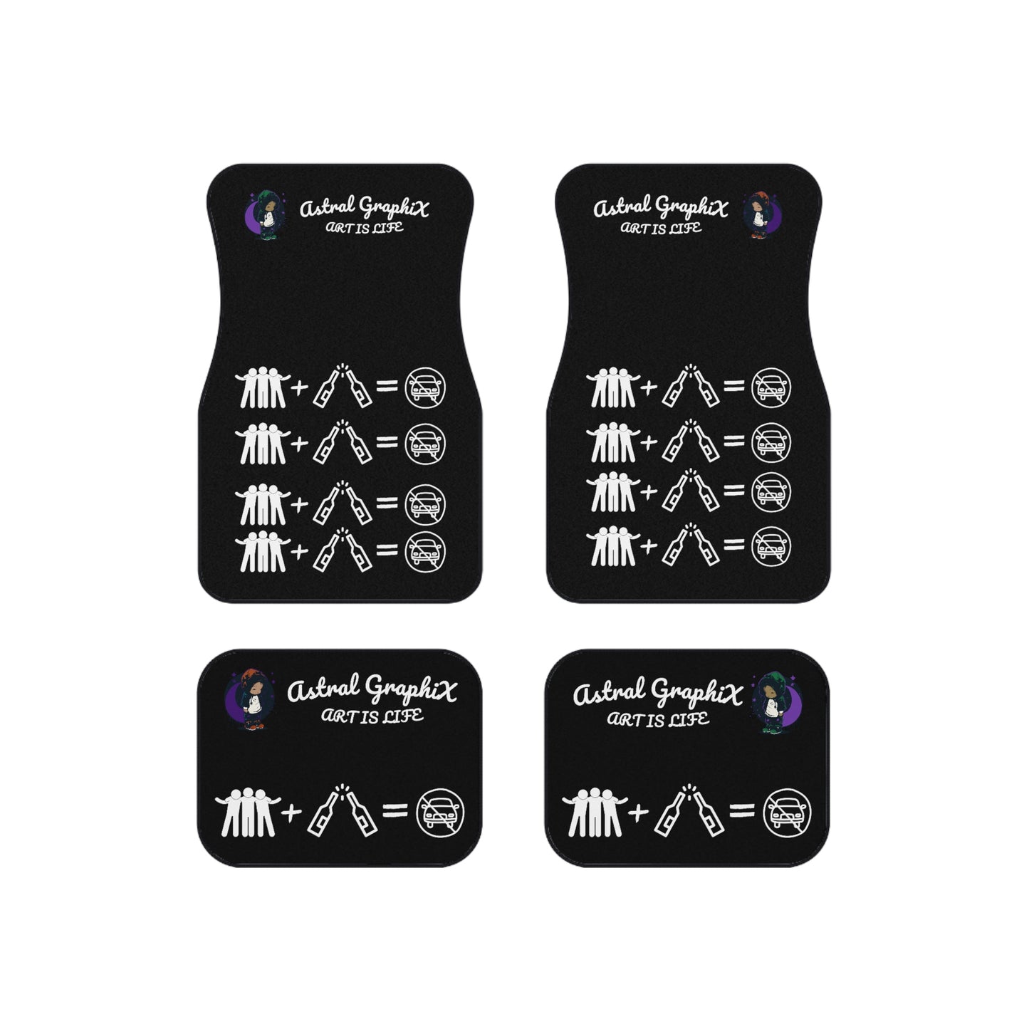 Word Art Collection - Car Mats (Set of 4) - Don't Drink & Drive