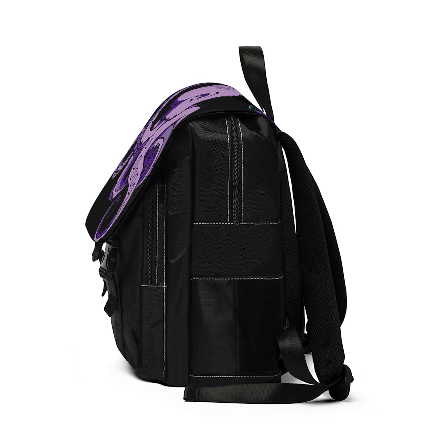Animal Collection - Unisex Casual Shoulder Backpack - Purple Octopus V1