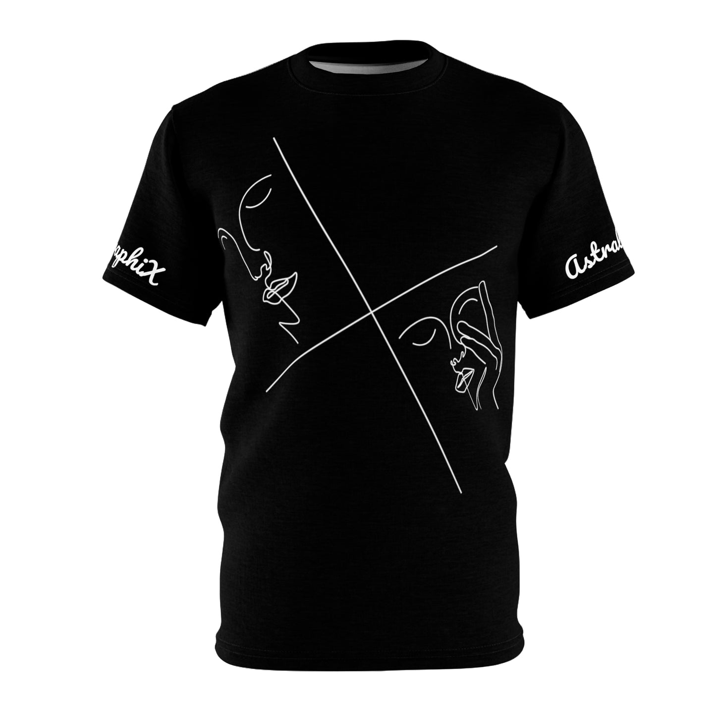 Art Work Collection - Unisex AOP Cut & Sew Tee - Lined Face in Black