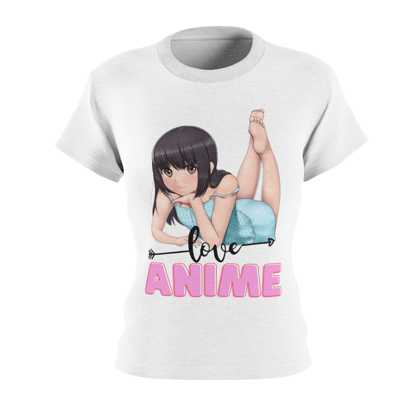 Anime Collection - Women's Cut & Sew Tee (AOP) - Love Anime in White