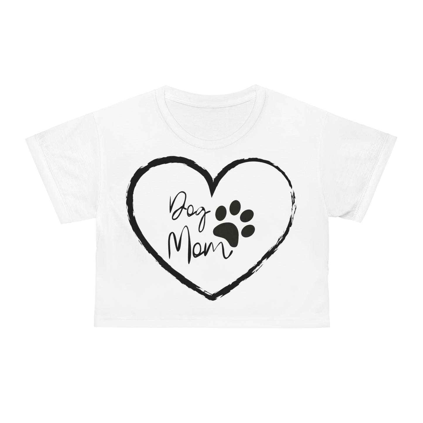 Word Art Collection - AOP Crop Tee - DOG MOM in Heart