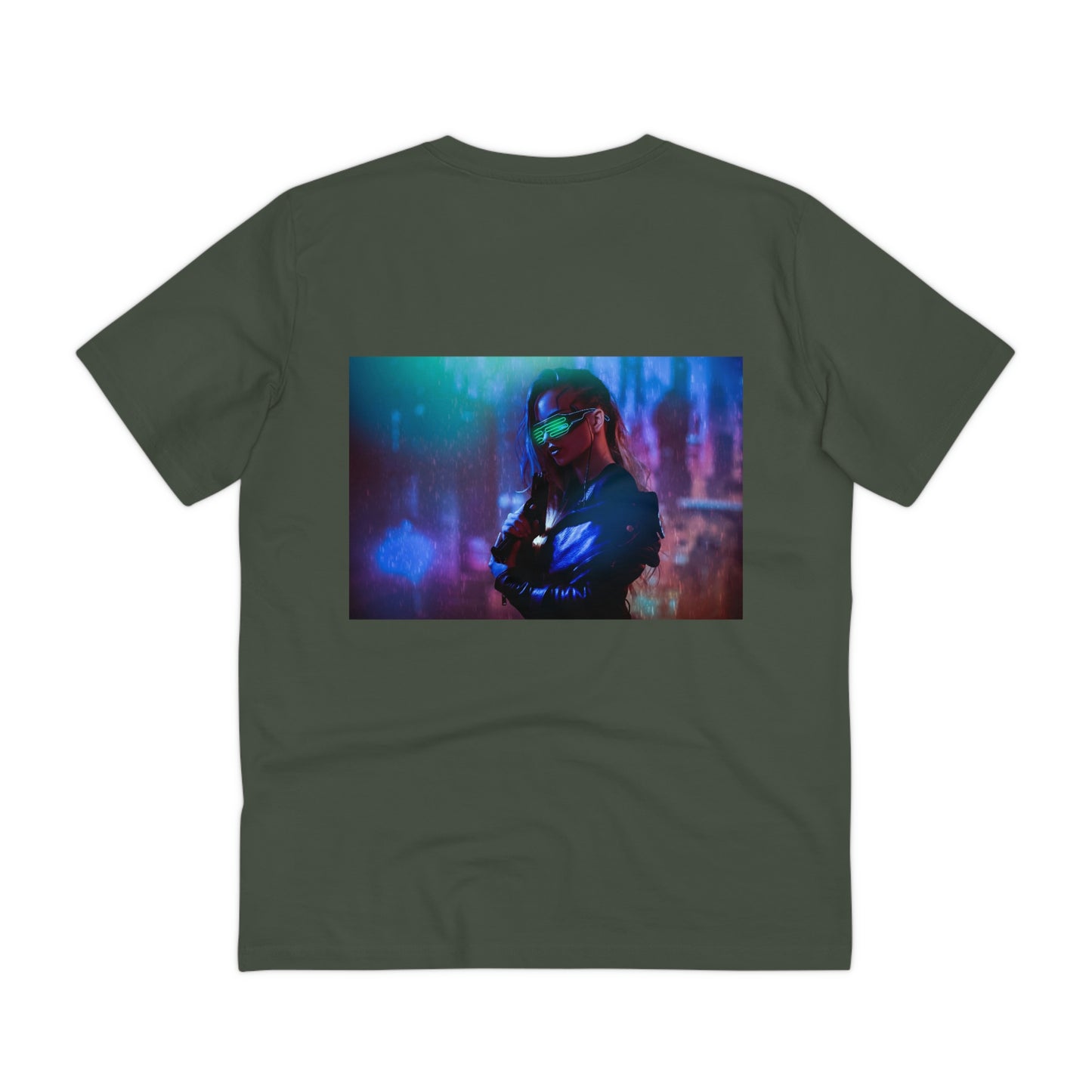 Cyber Punk Collection - Organic Creator T-shirt - Back Graphic / Girl v1