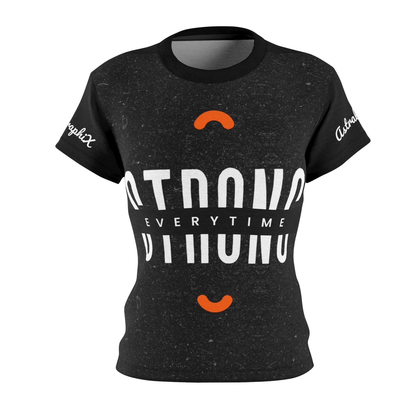 Word Art Collection - Women's Cut & Sew Tee (AOP) - Strong in Black