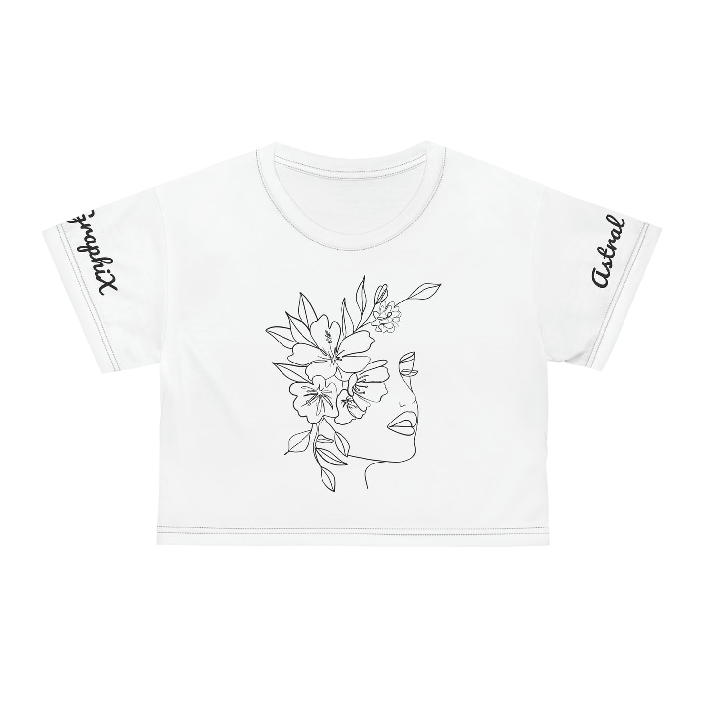 Art Work Collection - AOP Crop Tee - Mind of Flowers in White