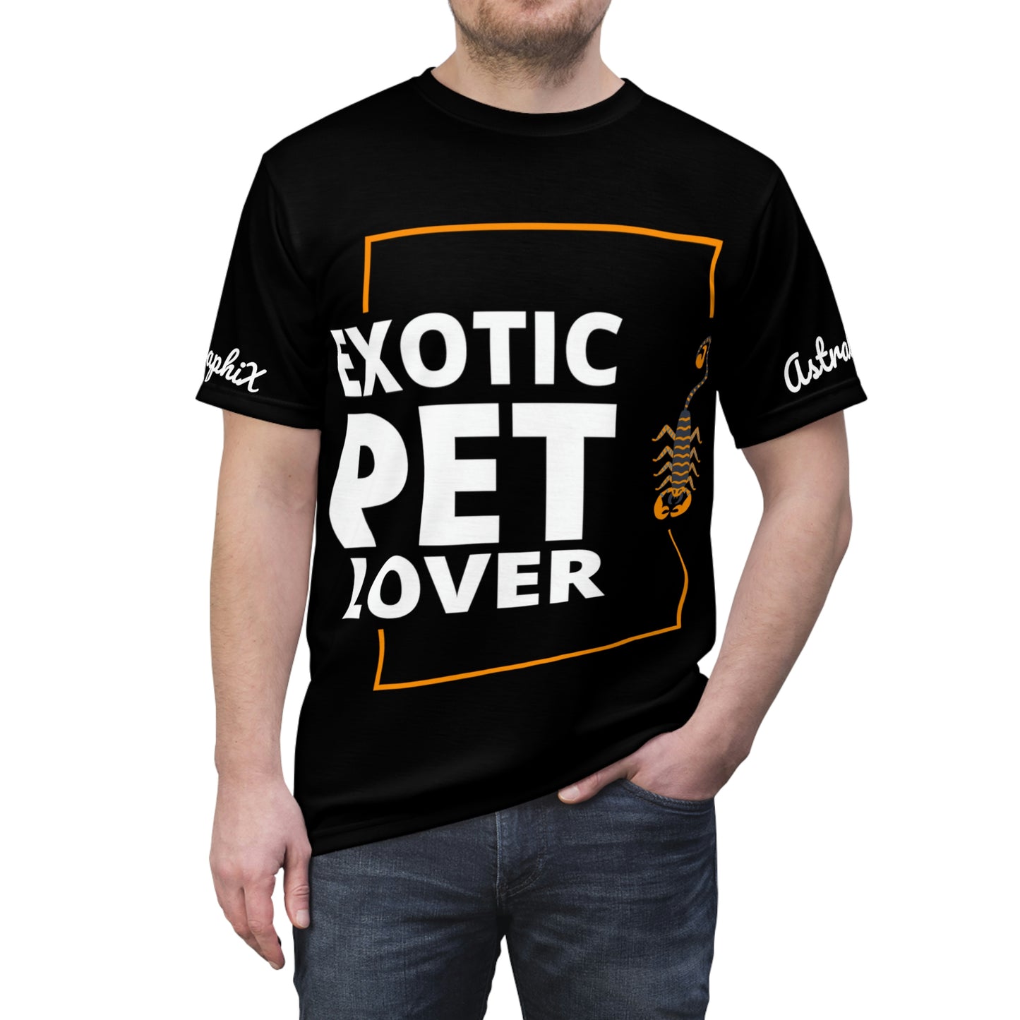 Word Art Collection - Unisex AOP Cut & Sew Tee - Exotic Pet Lover in Black