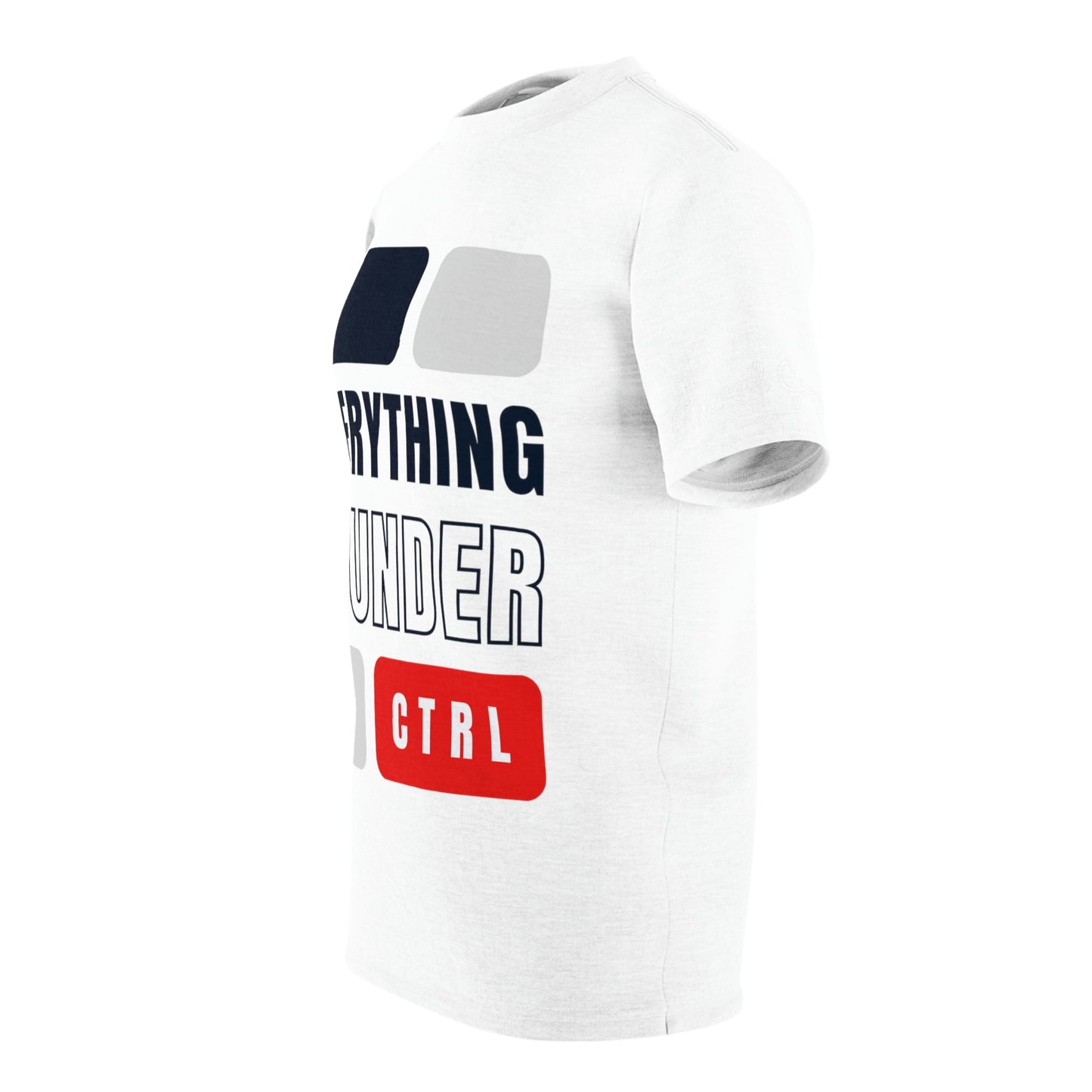 Word Art Collection - Unisex AOP Cut & Sew Tee - Under CTRL in White
