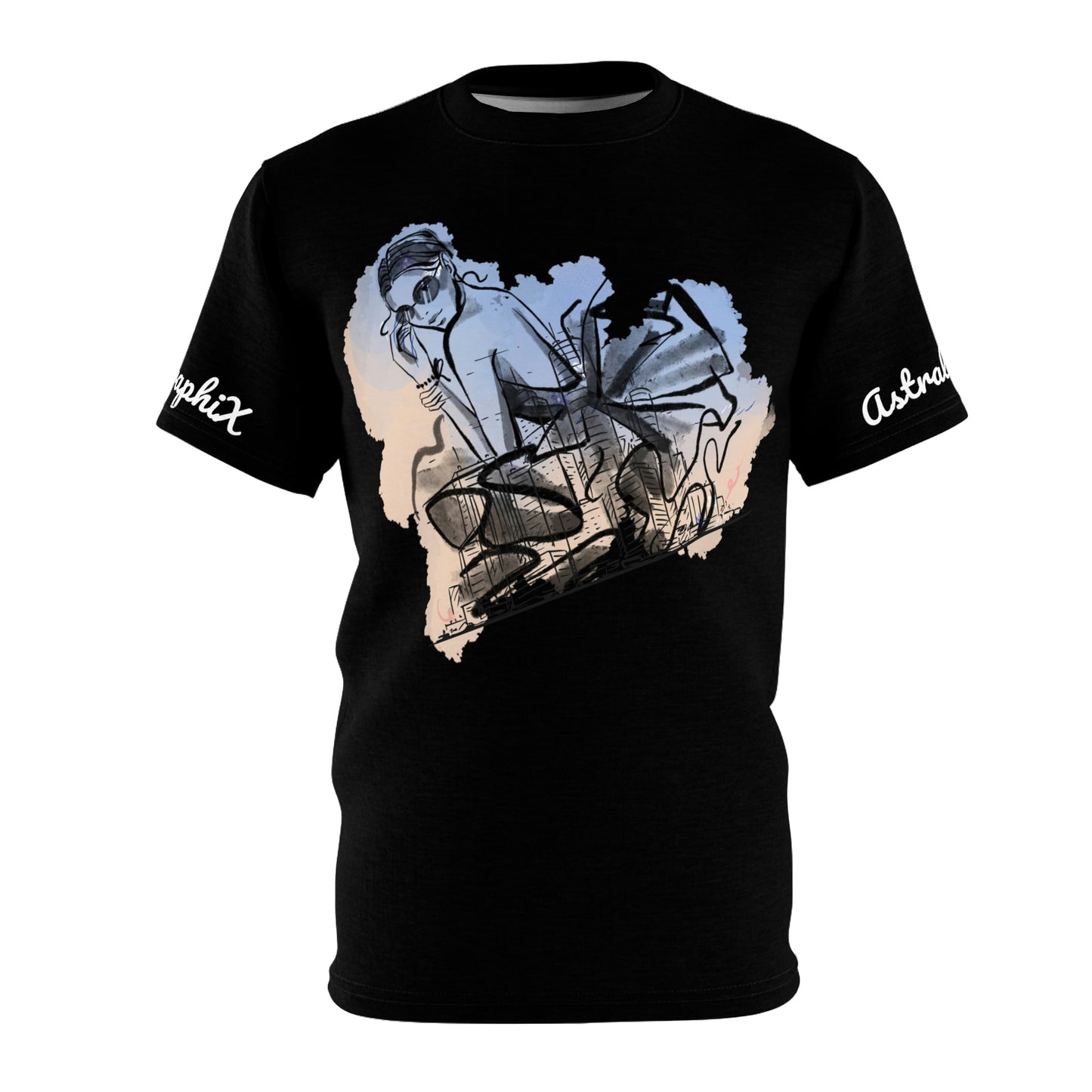 Art Work Collection - Unisex AOP Cut & Sew Tee - Dressed Up in Black