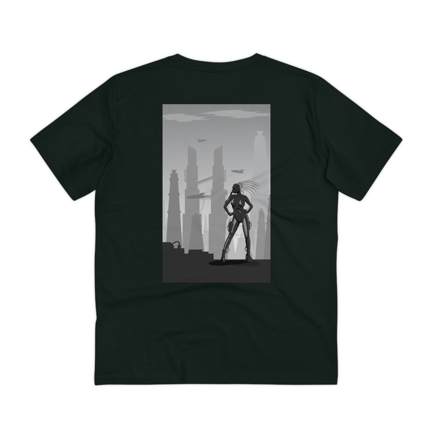 Cyber Punk Collection - Organic Creator T-shirt - Back Graphic / Skyline v2