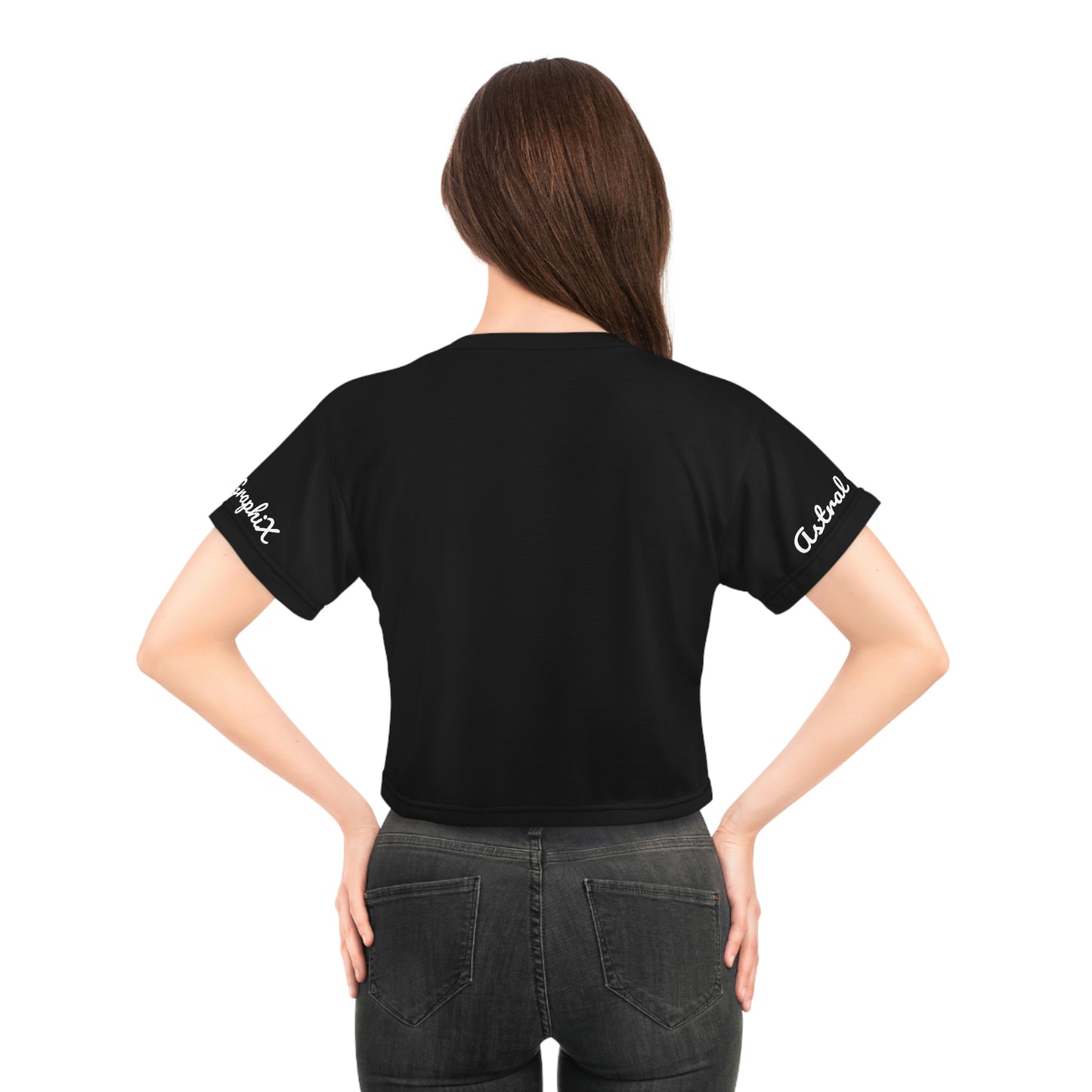 Word Art Collection - AOP Crop Tee - Play to Win in Black