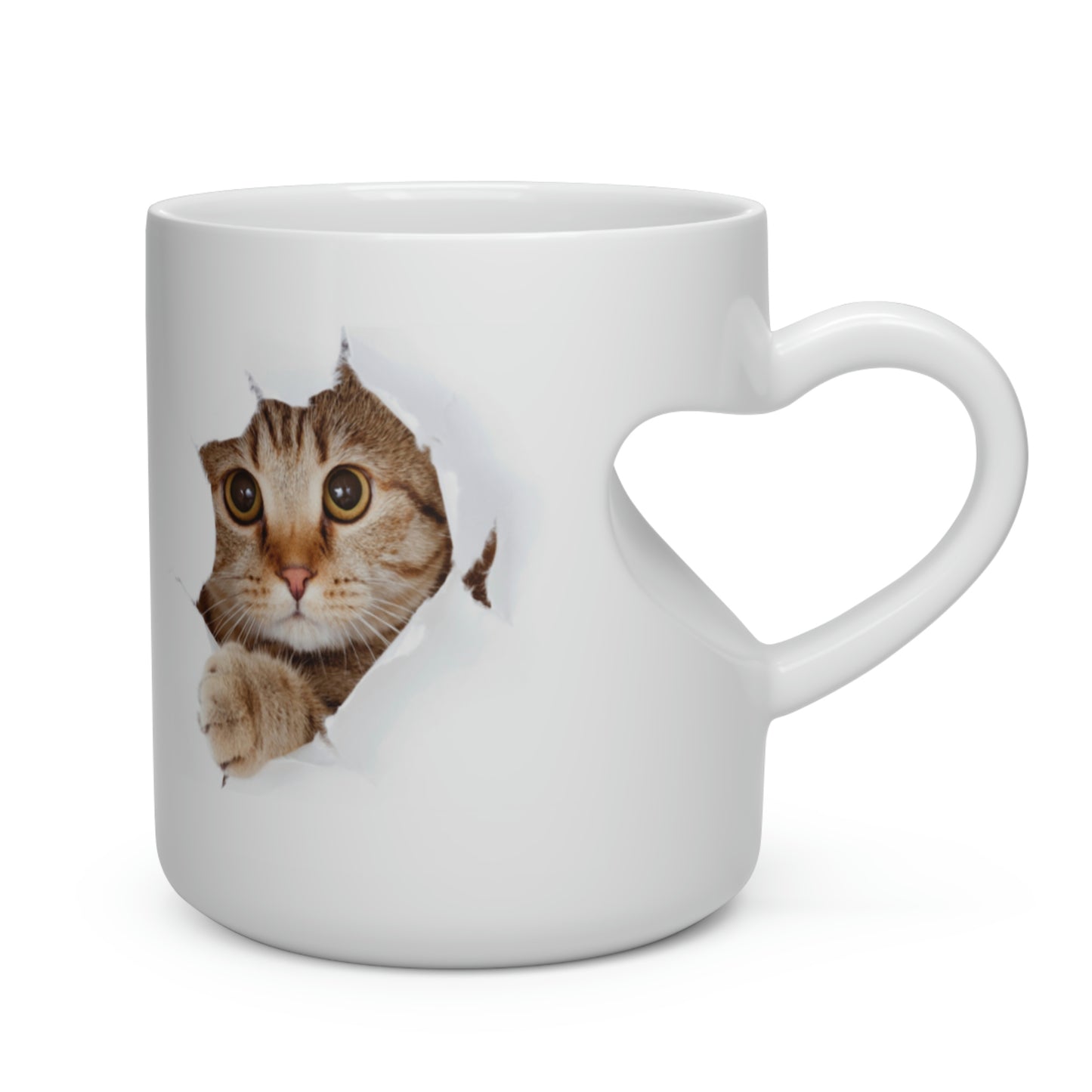 Animal Collection - Heart Shape Mug - Kitty Coming Through
