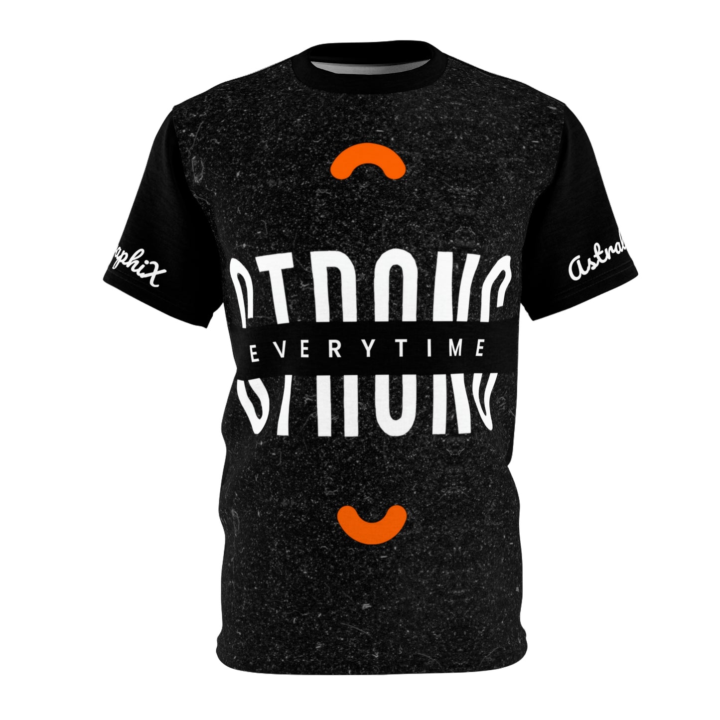 Word Art Collection - Unisex AOP Cut & Sew Tee - Strong Everytime in Black